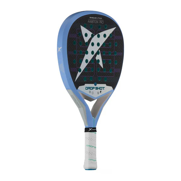 Drop Shot Pala Renegade Attack Padel Racket, White&Black&Light Blue - Image 3