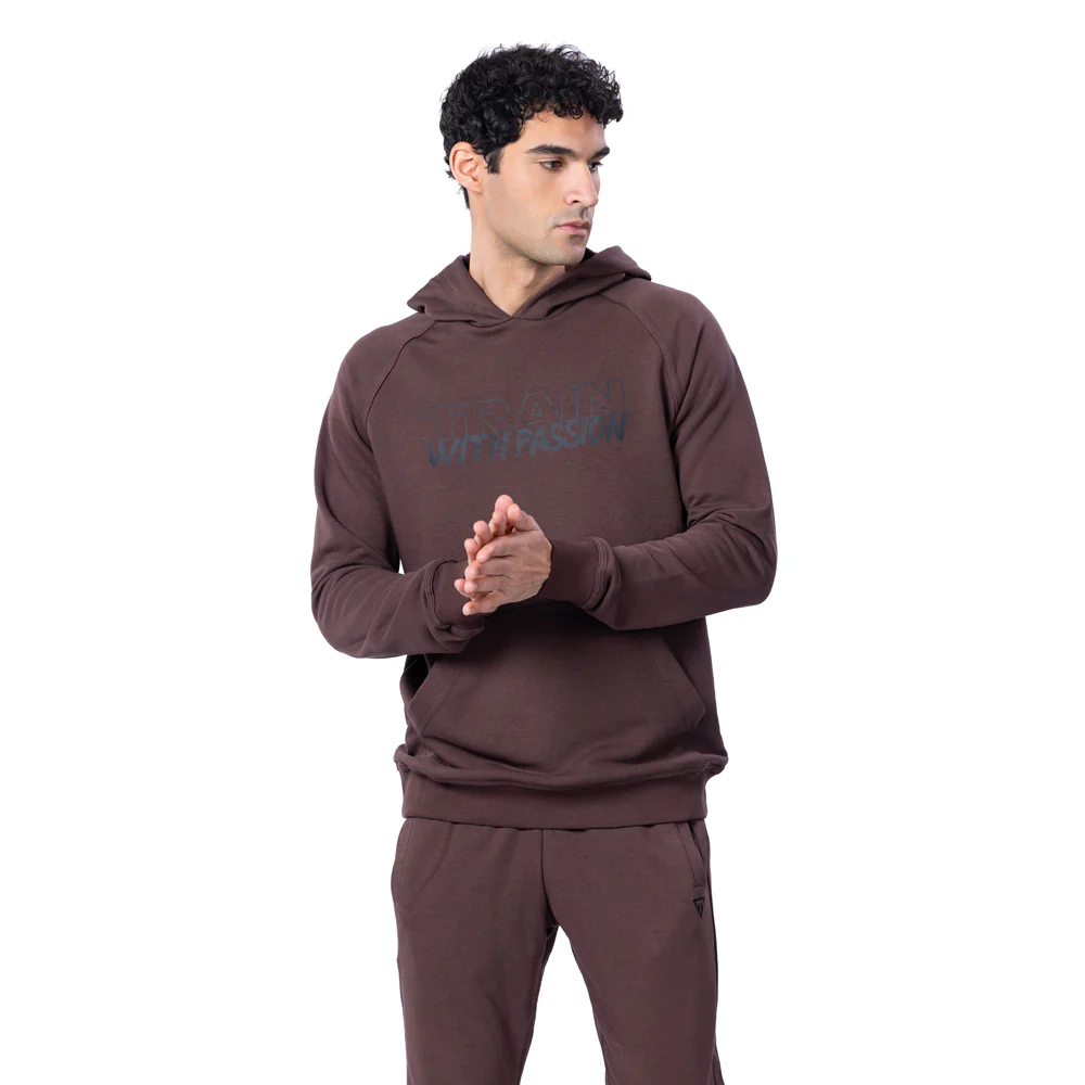 Trainetic Hooded Lifestyle Sweatshirt For Men, Brown - Image 4