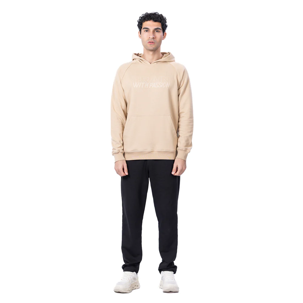 Trainetic Hooded Lifestyle Sweatshirt For Men, Dark Beige - Image 4