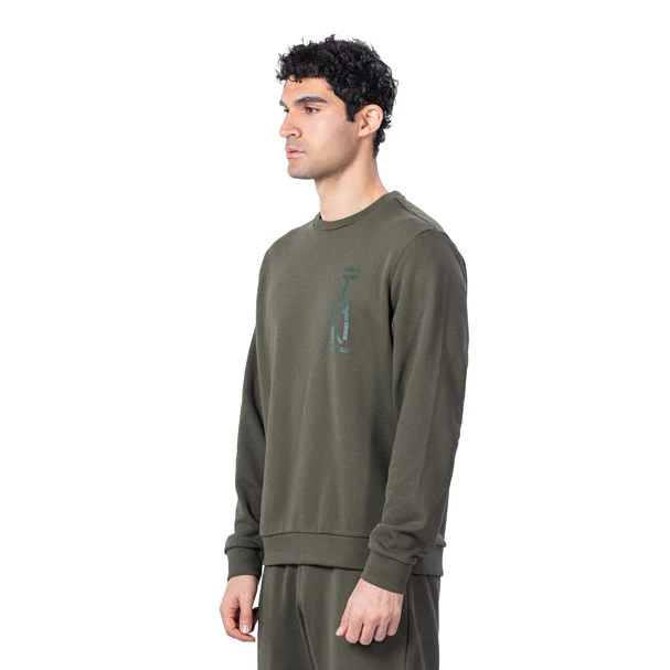 Trainetic Lifestyle Sweatshirt For Men, Olive - Image 3