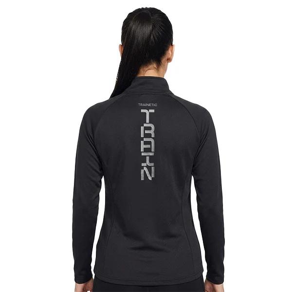 Trainetic Ls Half Zipper Fitness T-Shirt For Women, Black - Image 2