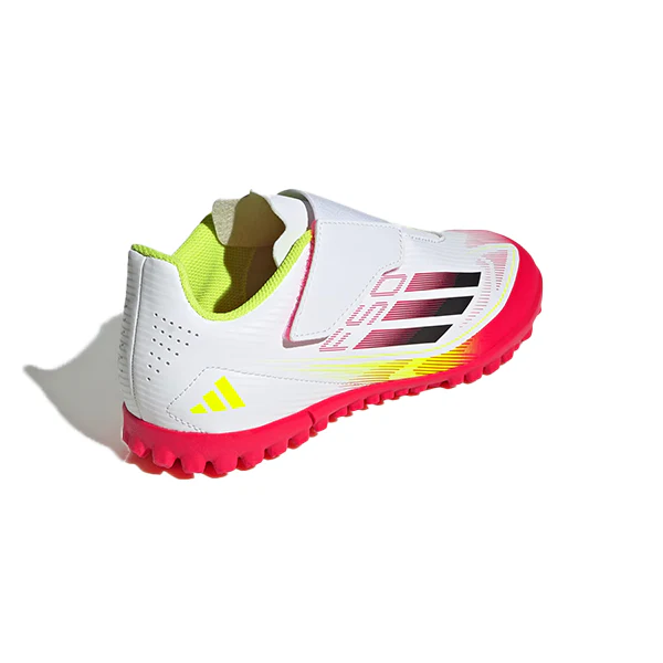 Adidas F50 Club Vel Tf J Tartan Shoes For Boys, Cloud White & Core Black & Solar Yellow - Image 6