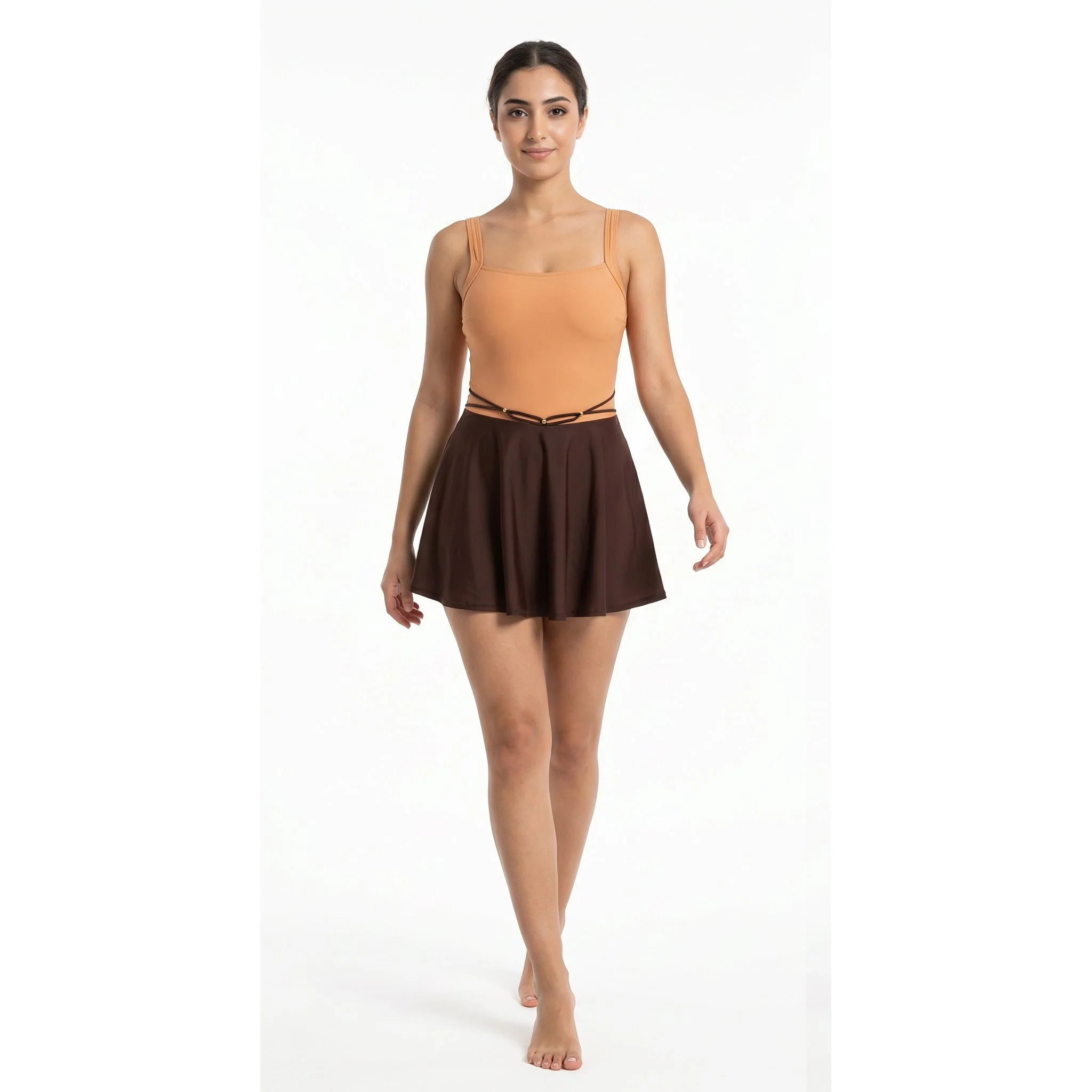Aerobird One Piece Dress For Women, Orange&Brown - Image 2
