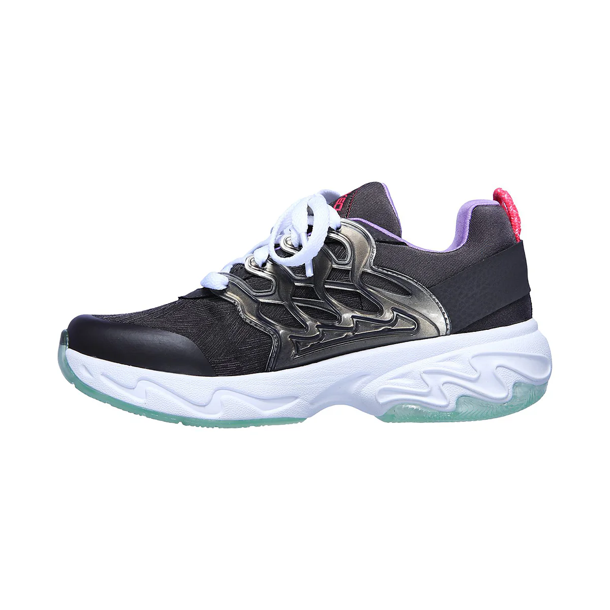Skechers Running Shoes For Kids, Charcoal Lavender - Image 2