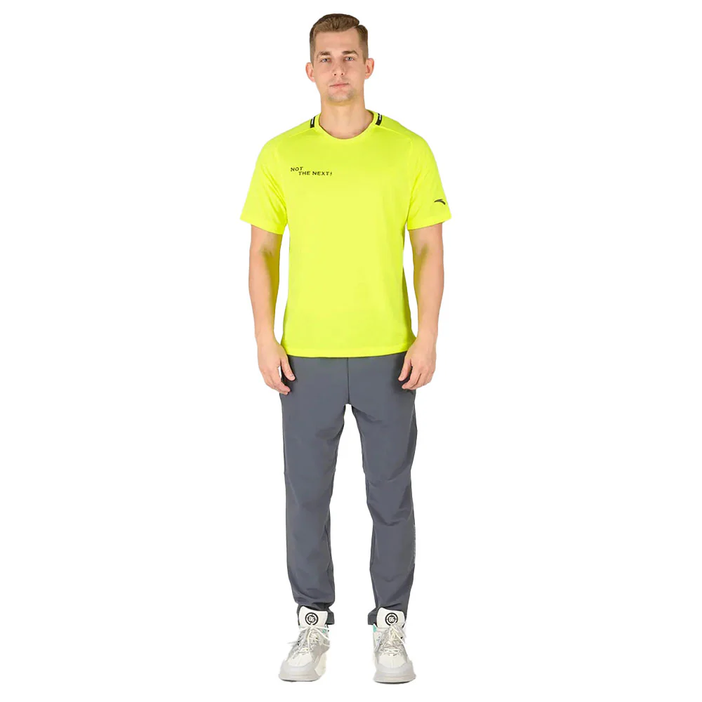 Anta Running T-Shirt For Men, Lime Green - Image 3