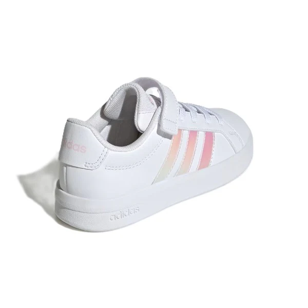 Adidas Grand Court 3.0 El C Lifestyle Shoes For Girls, White - Image 3