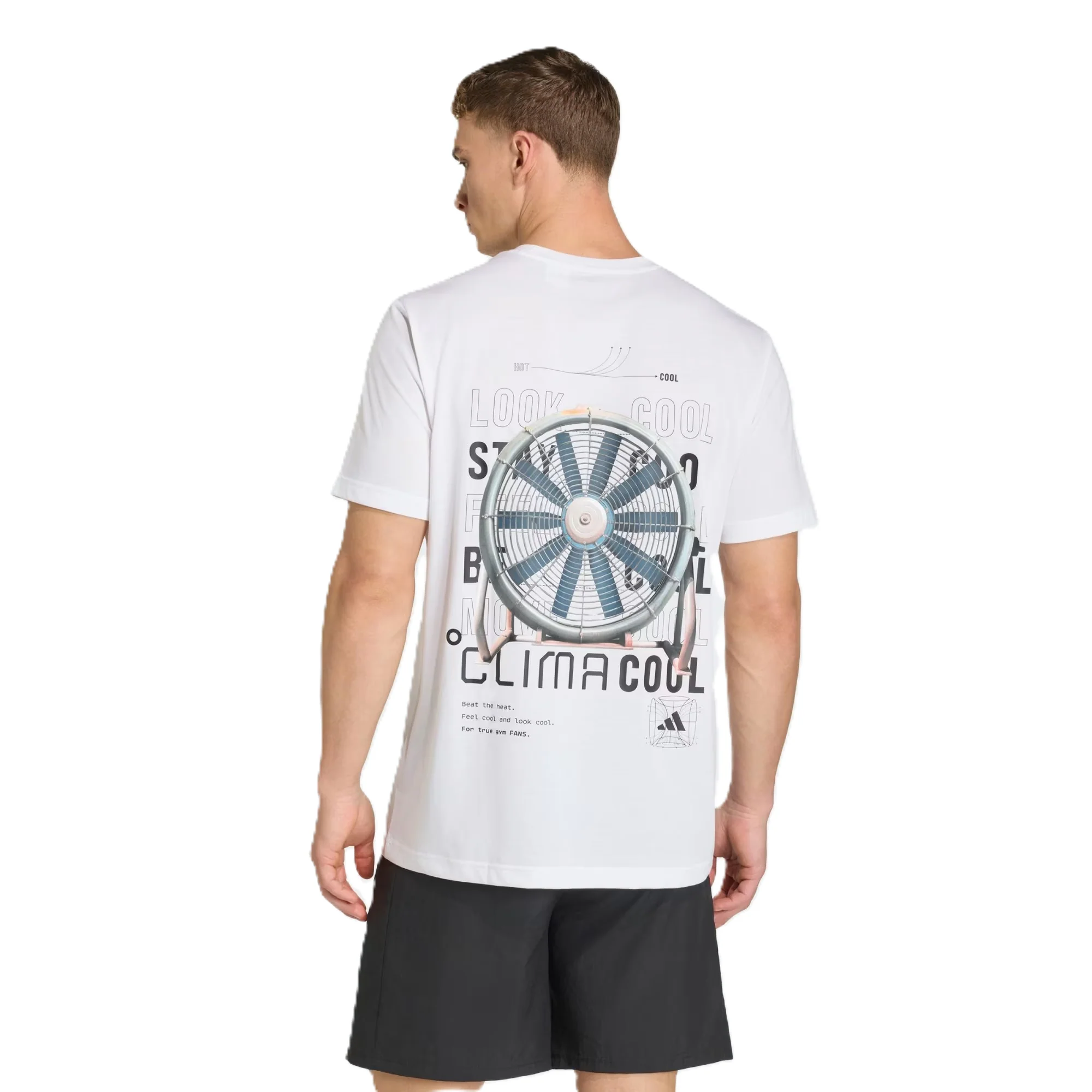 Adidas M Tech G T Ss Fitness T-Shirt For Men, White - Image 2