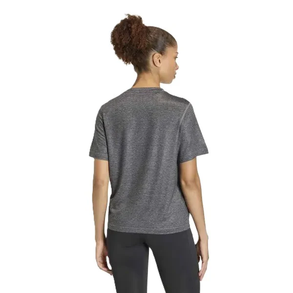 Adidas We Htr Crew Tee Ss Fitness T-Shirt For Women, Grey - Image 2