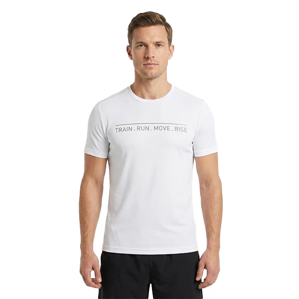 Trainetic Fitness Ss T-Shirt For Men, White&White