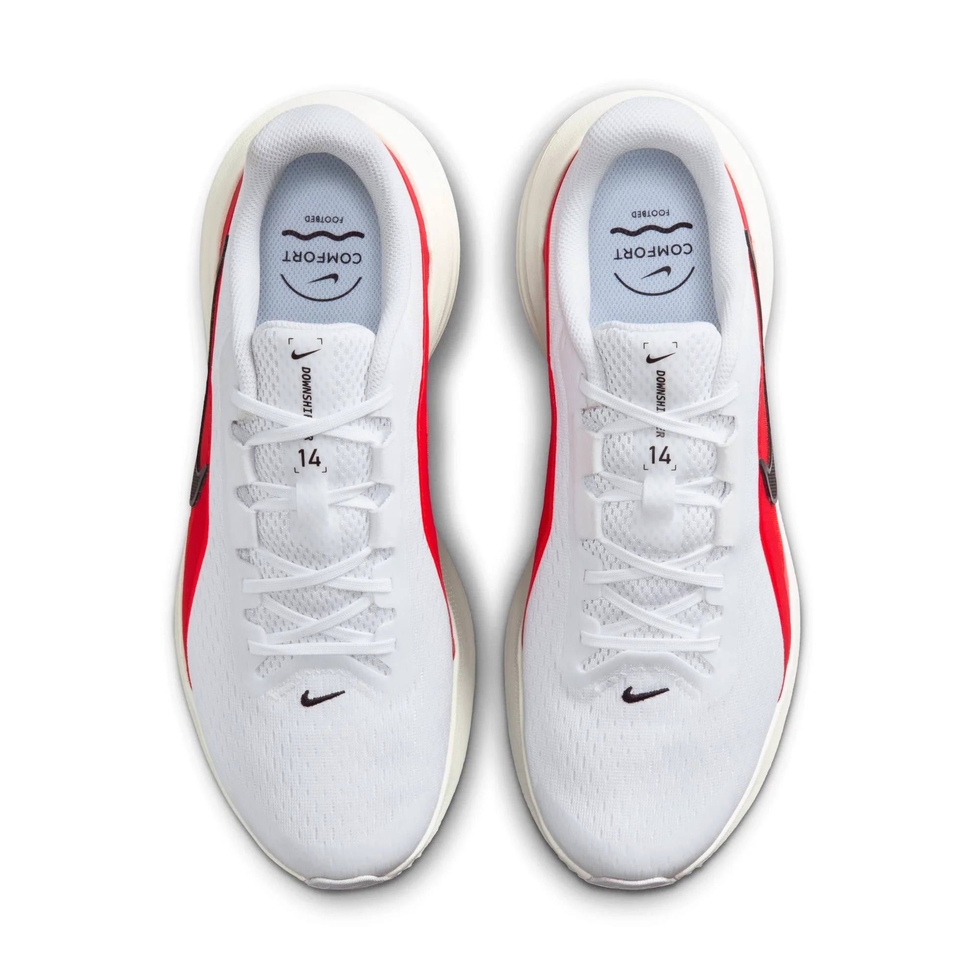 Nike Downshifter 14 Running Shoes For Men, White&Red - Image 4
