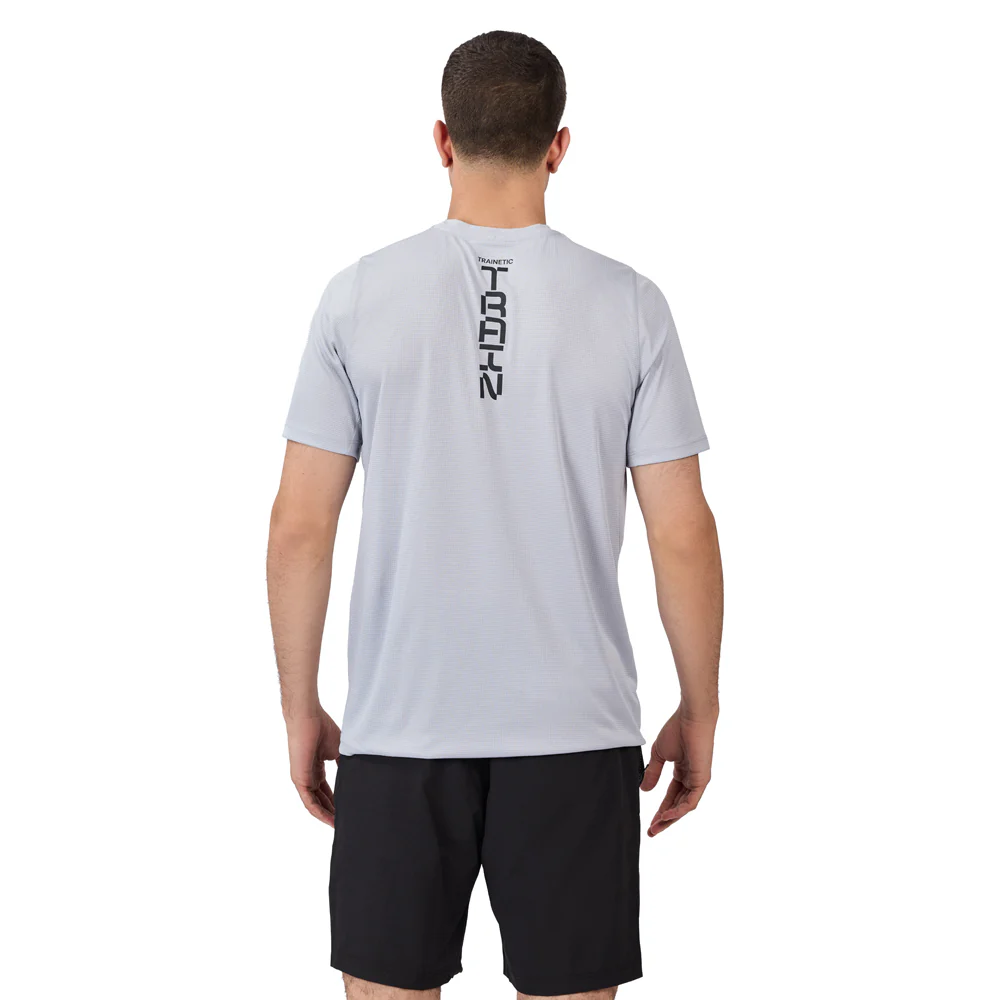Trainetic Squares Fitness Short Sleeve T-Shirt For Men, Silver - Image 3