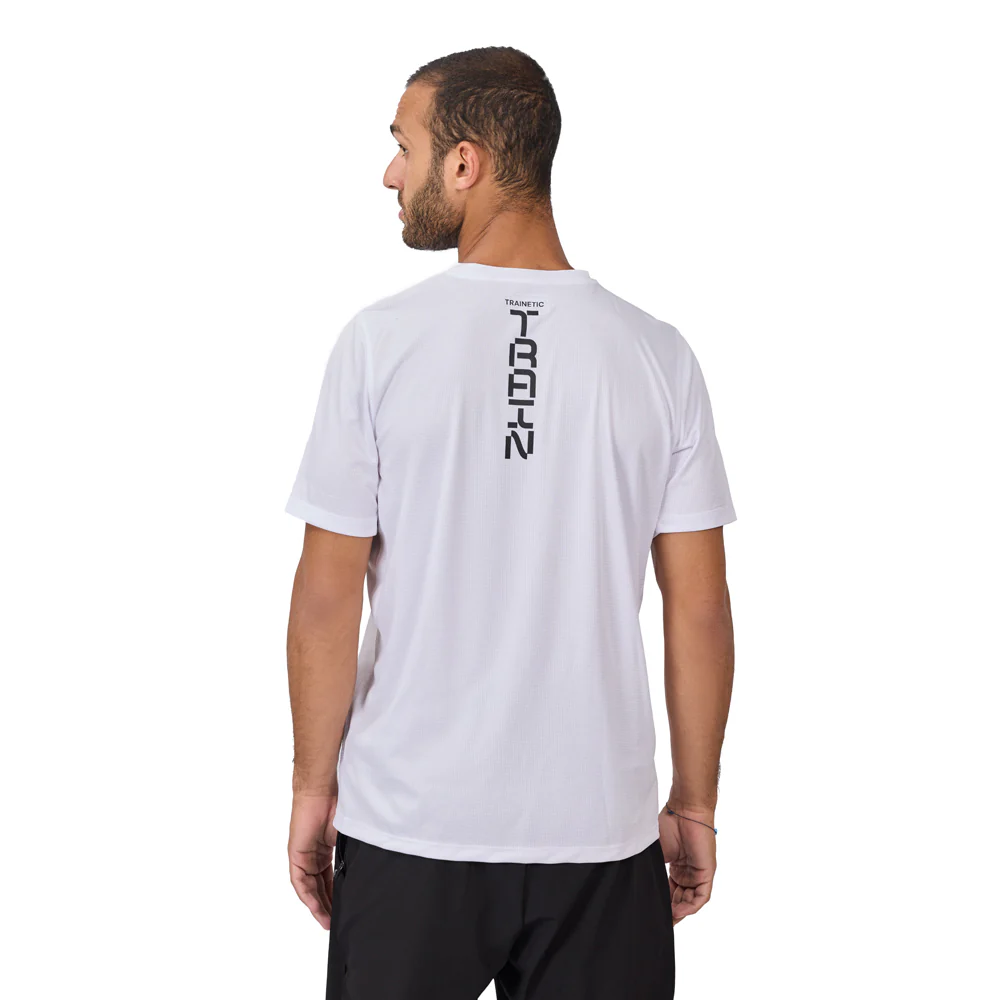 Trainetic Squares Fitness Short Sleeve T-Shirt For Men, White - Image 3