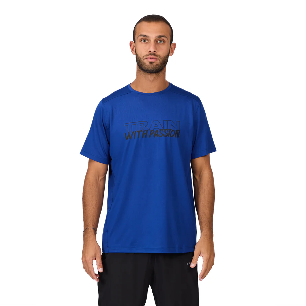Trainetic Short Sleeve Mesh Fitness T-Shirt For Men, Dark Blue