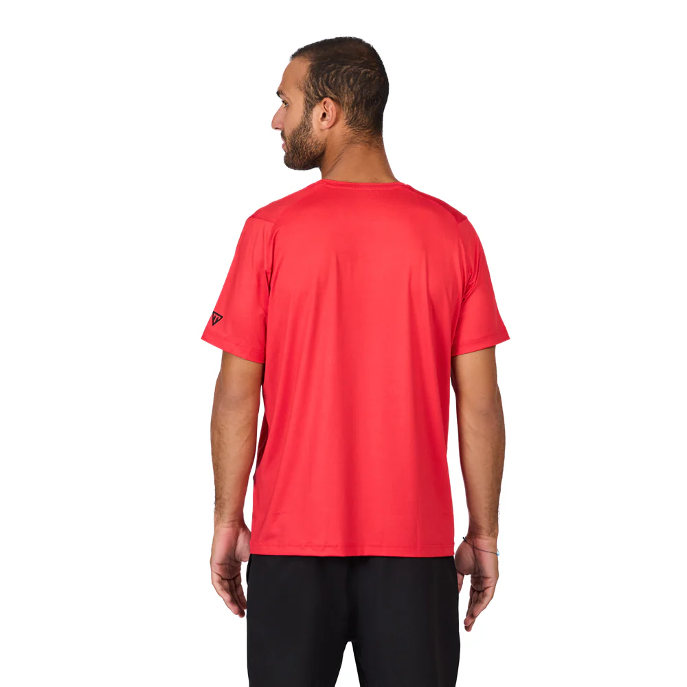 Trainetic Short Sleeve Mesh Fitness T-Shirt For Men, Red - Image 3